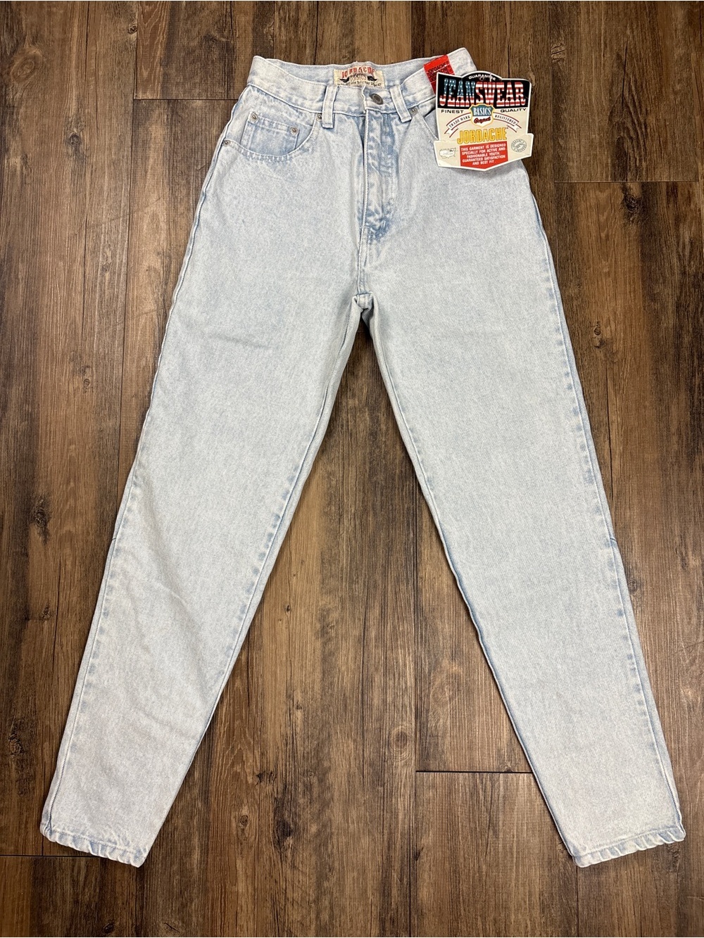 Vtg 80s 90s JORDACHE Basics High Waisted Mom Jeans NWT Light Acid Wash 3/4